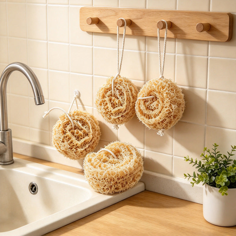 CouldNook Loofah Cleaning Ball - Coiled Fiber Scrubber