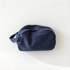 CouldNook Fine Stripe Toiletry Bag - Wide Zipper And End Handles