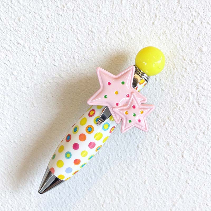 CouldNook Star Ballpoint Pen - Paired Star Accent And Dotted Barrel