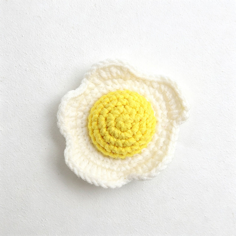 CouldNook Yarn Fried Egg Ornament - Four Attachment Options