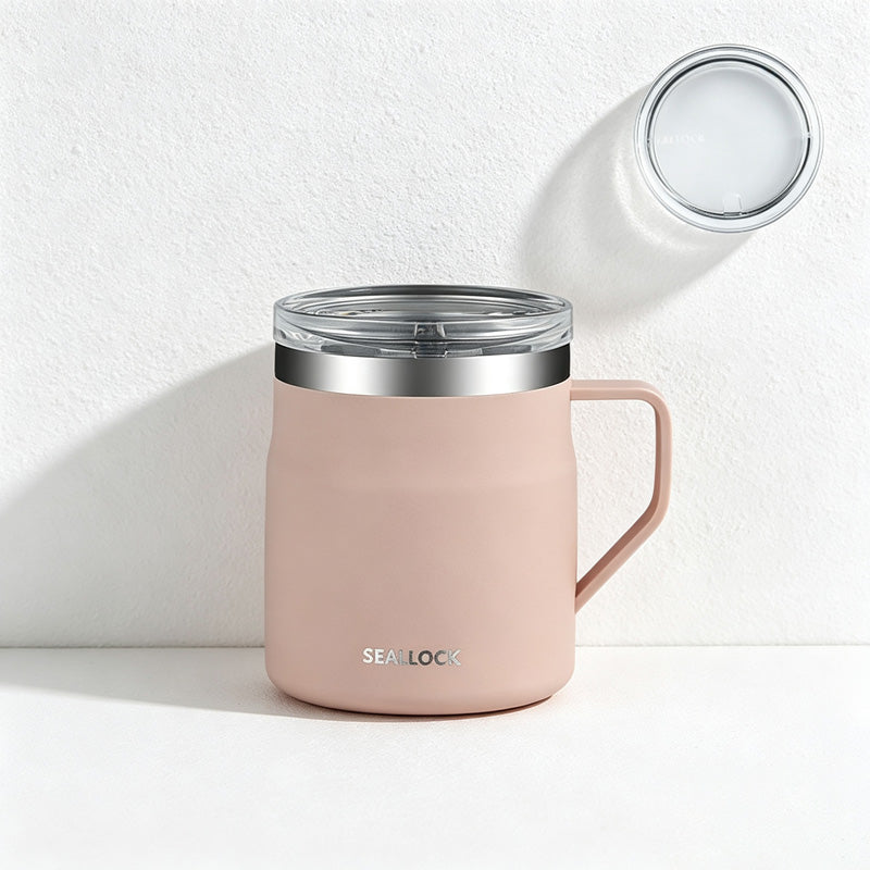 CouldNook Lidded Coffee Mug - Angular Handle and Three Lid Style Choices