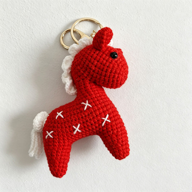 CouldNook Yarn Horse Doll Keychain - Solid and Striped Designs
