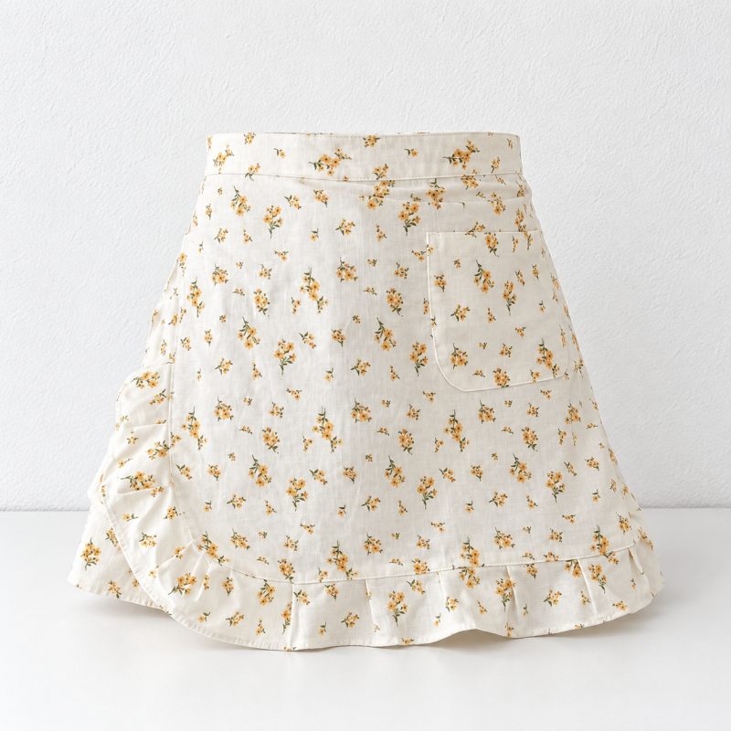 CouldNook Pocket Kitchen Apron - Ruffled Edge Detail Kitchen Wear