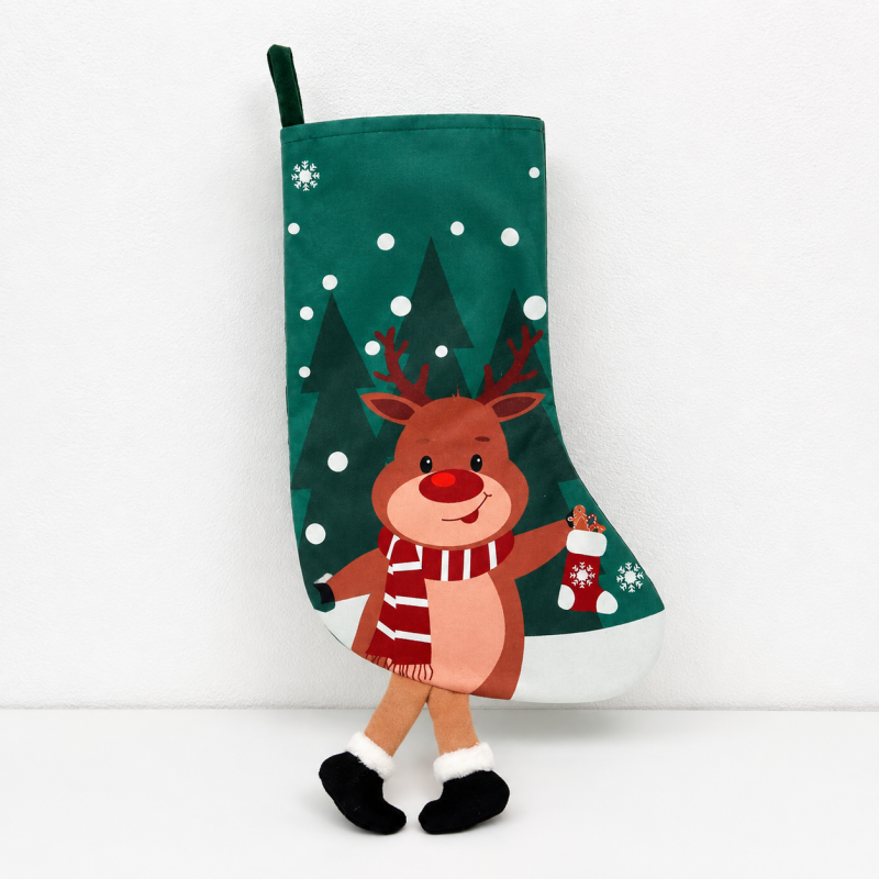 CouldNook Christmas Stocking - Character Motifs and Decorative Cuff Details