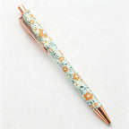 CouldNook Floral Ballpoint Pen - Wrapped Barrel and Metallic-Tone Clip Details
