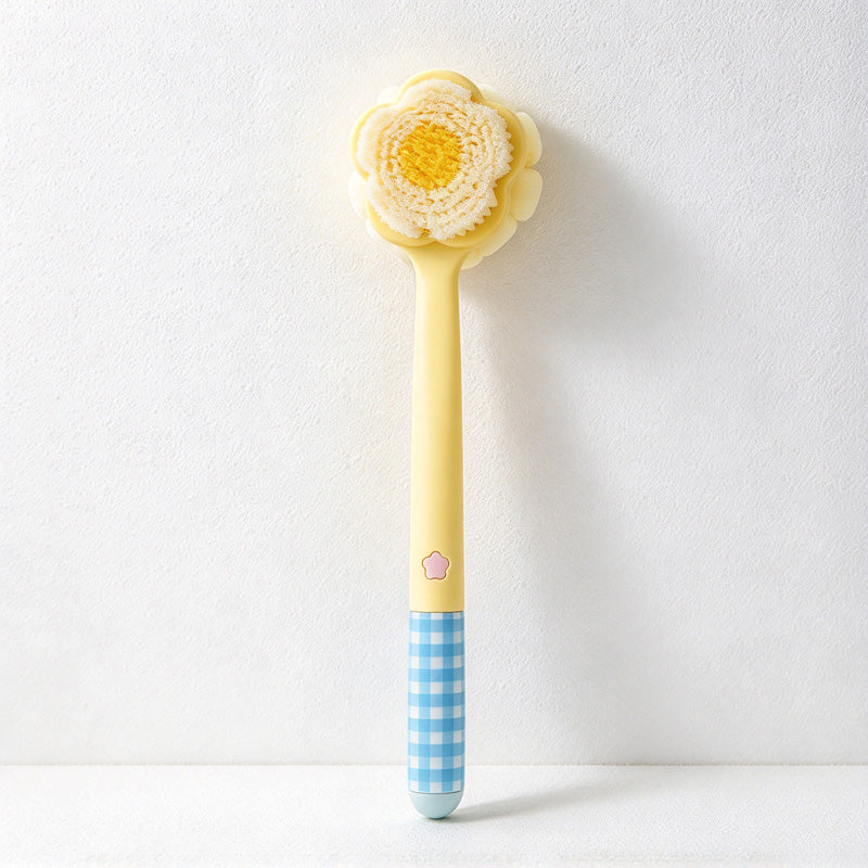 CouldNook Flower Bath Brush - Long Handle And Double Sided Head