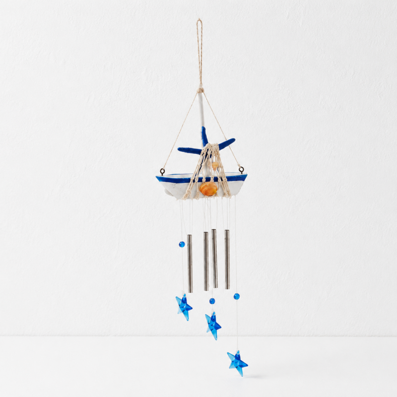 CouldNook Sailboat Wind Chime Ornament - Nautical Hanging Details