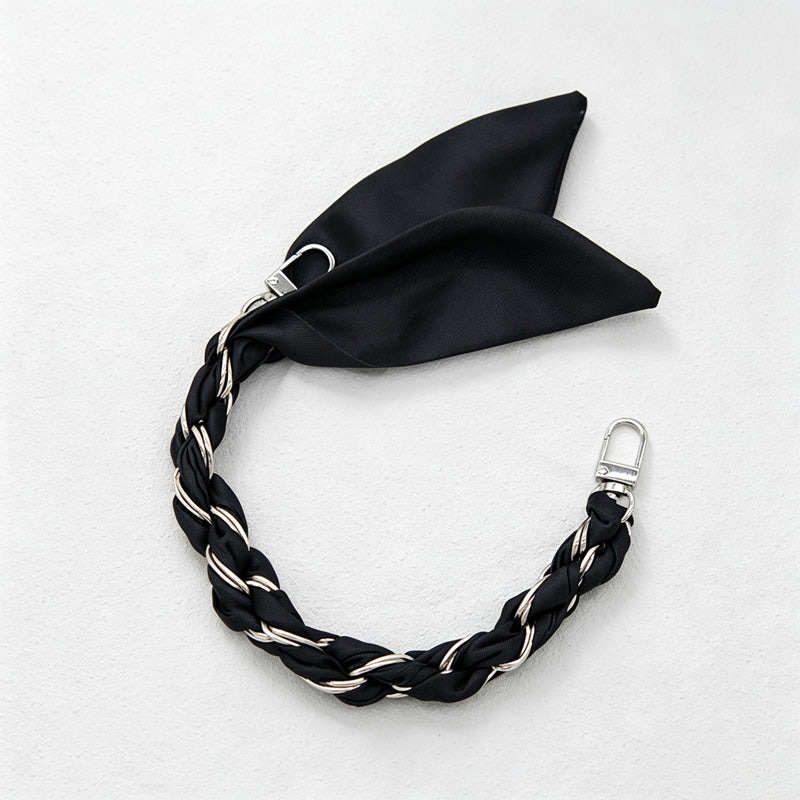 CouldNook Silver Monochrome Phone Wrist Strap - Scarf Link Loop
