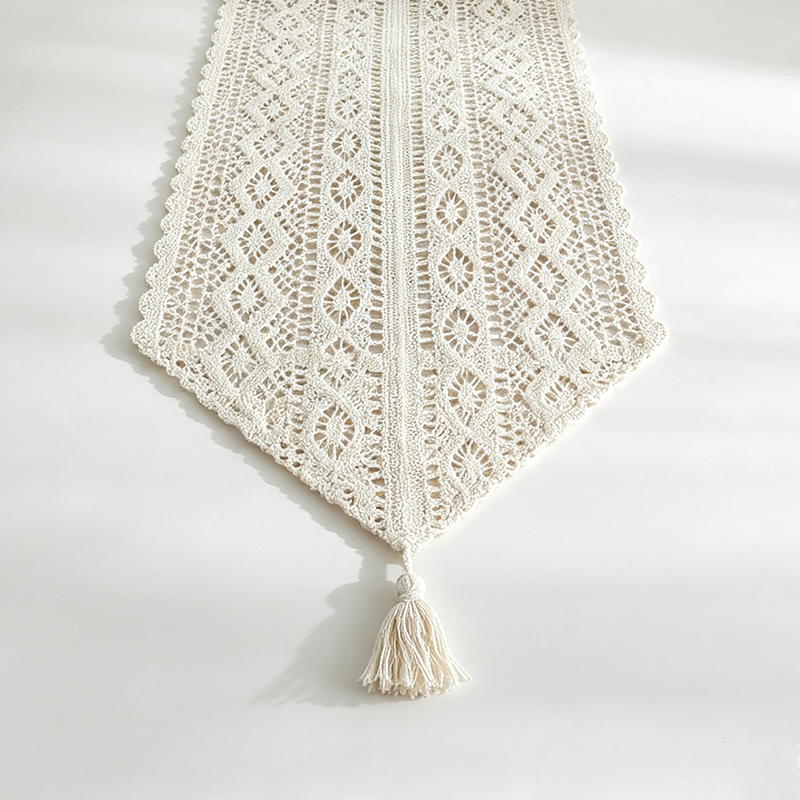 CouldNook Crochet-Look Table Runner - Console Table Accent