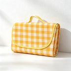 CouldNook Yellow Gingham Picnic Mat - Compact Folded Case