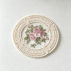 CloudNook Floral Lace Coaster‑Vintage Round Table Placemat