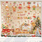 CouldNook Gingerbread Window Cling Set - Candy Motifs and Christmas Lettering