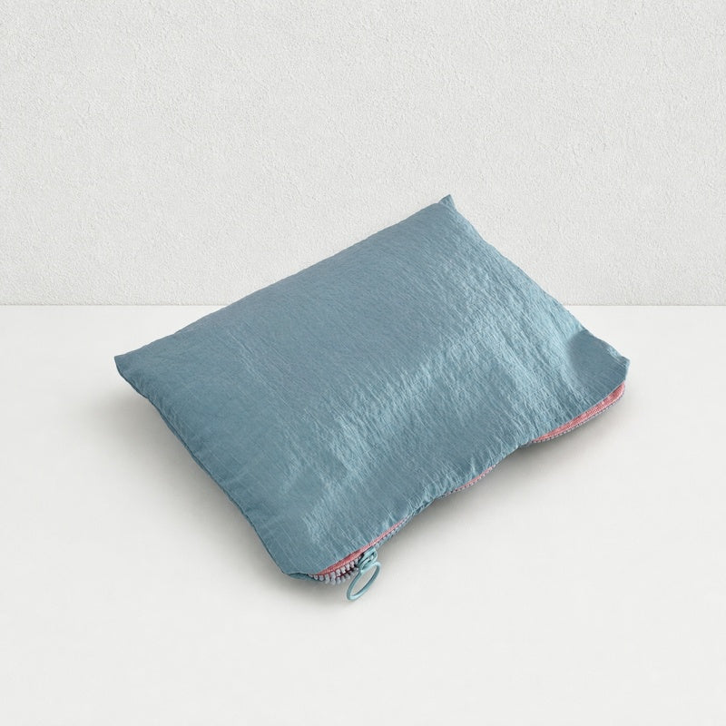 CouldNook Grid Color‑Block Zipper Pouch‑Macaron Portable Toiletry Storage Bag