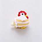 CouldNook Yarn Chicken Doll Keychain - Rounded Striped Body