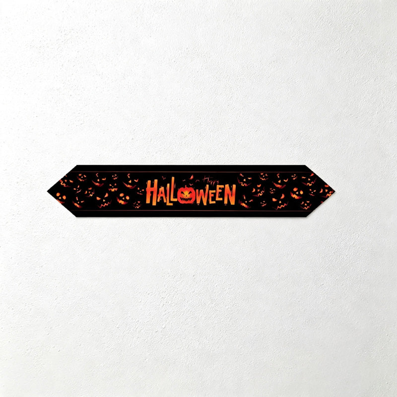 CouldNook Halloween Printed Table Runner‑Tassel Decor Table