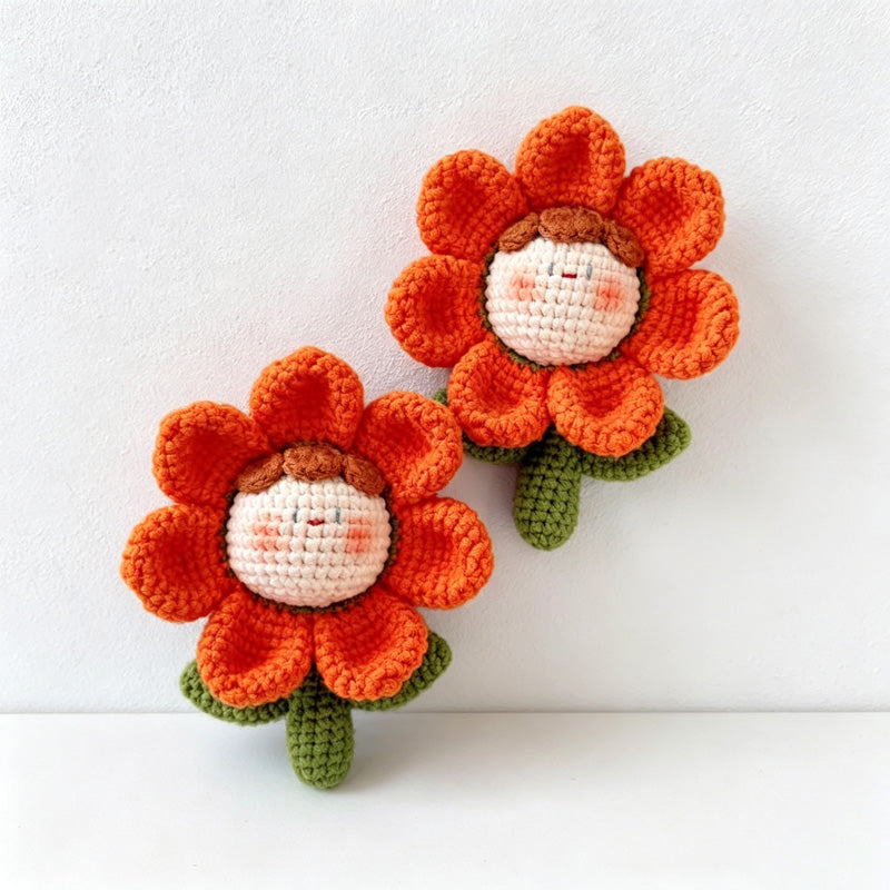 CouldNook Plush Flower Doll Ornament - Six Petal Colors