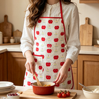 CouldNook Apple Bib Apron - Bright Red Pocket Detail