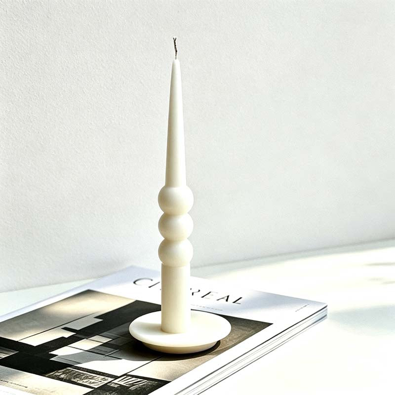 CouldNook Sculptural Taper Candle - Twisted Waves And Stacked Shape Designs