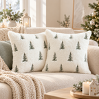 CouldNook Embroidered Winter Cushion Cover - Plush Texture And Seasonal Motifs