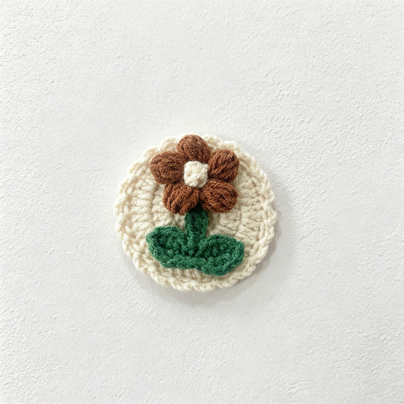 CouldNook Yarn Floral Applique Patch - Three Raised Motif Designs