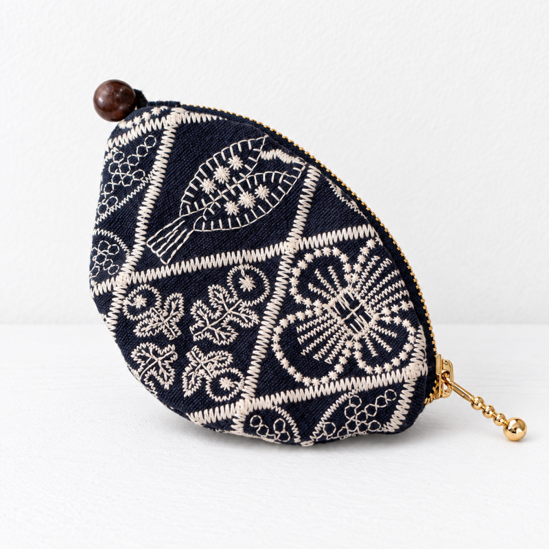 CouldNook Embroidered Key Pouch - Curved Side Zipper