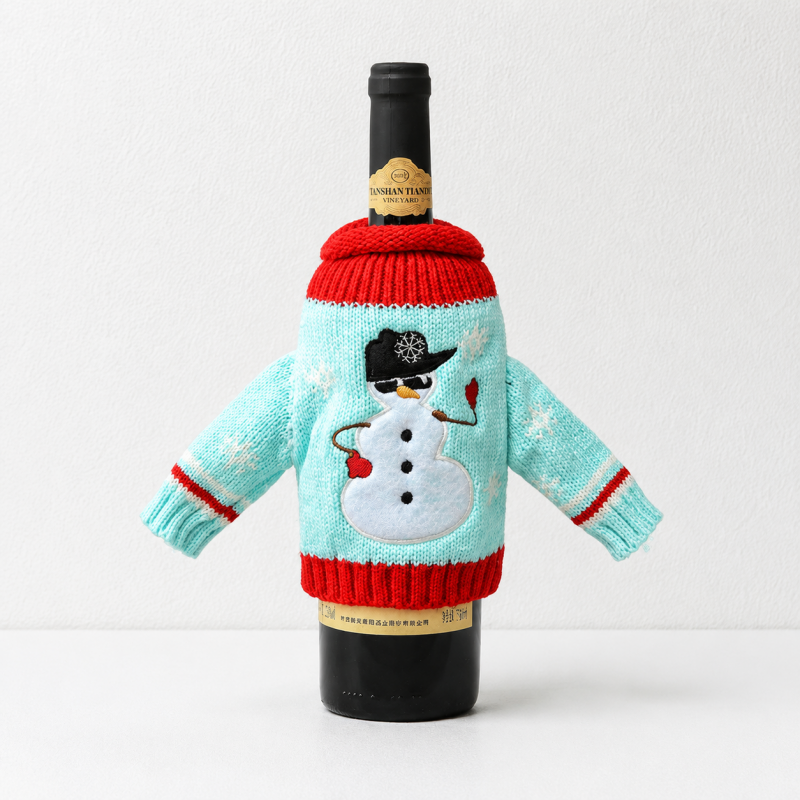 CouldNook Christmas Bottle Sweater - Knit Texture and Holiday Motifs