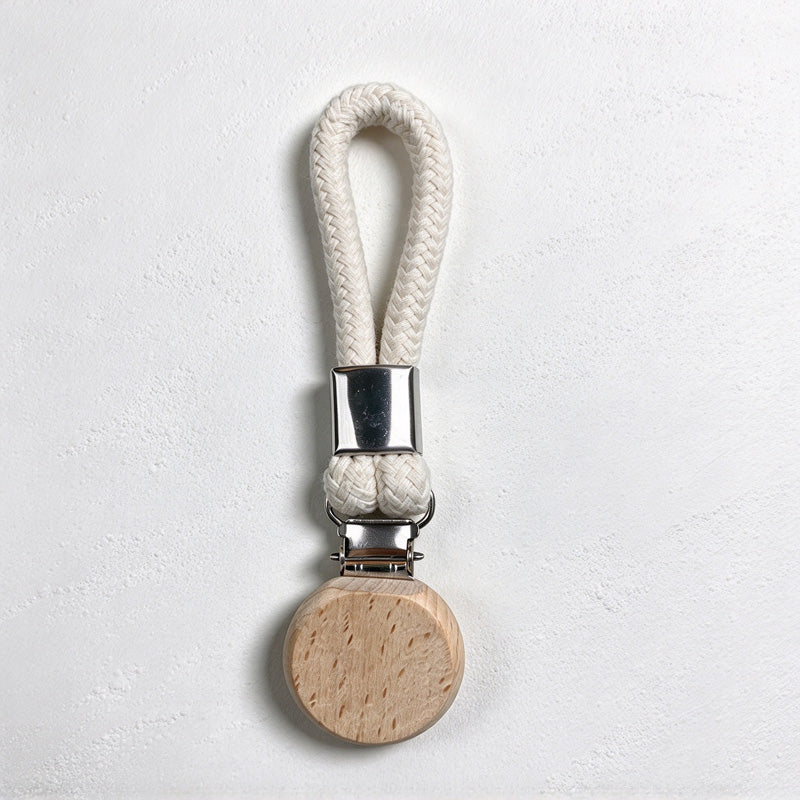 CouldNook Towel Clip - Braided Hanging Loop And Round Wood Detail