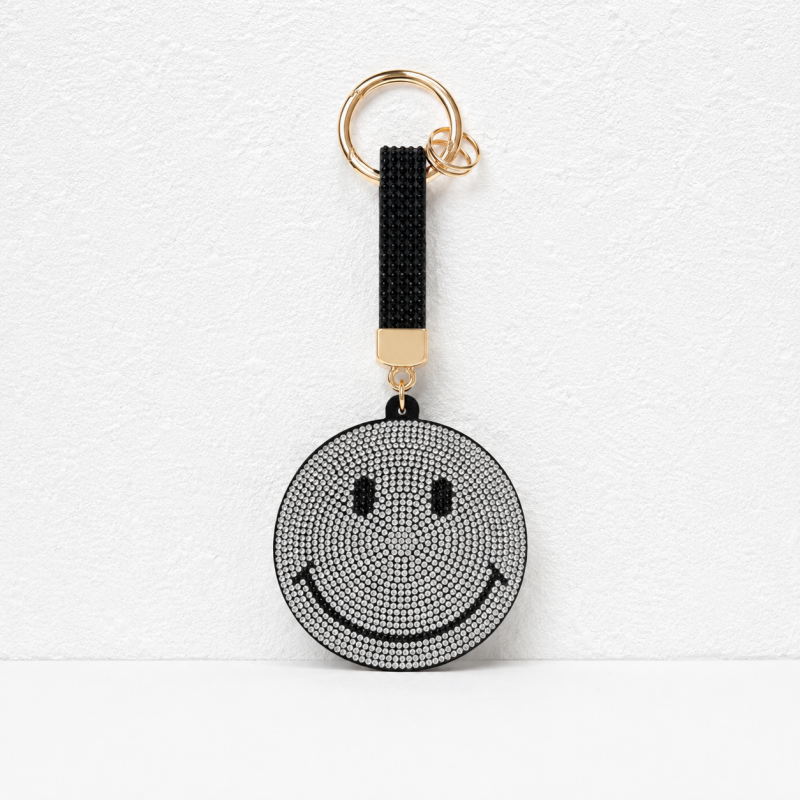 CouldNook Rhinestone Smiley Face Keychain - Star Bag Pendant