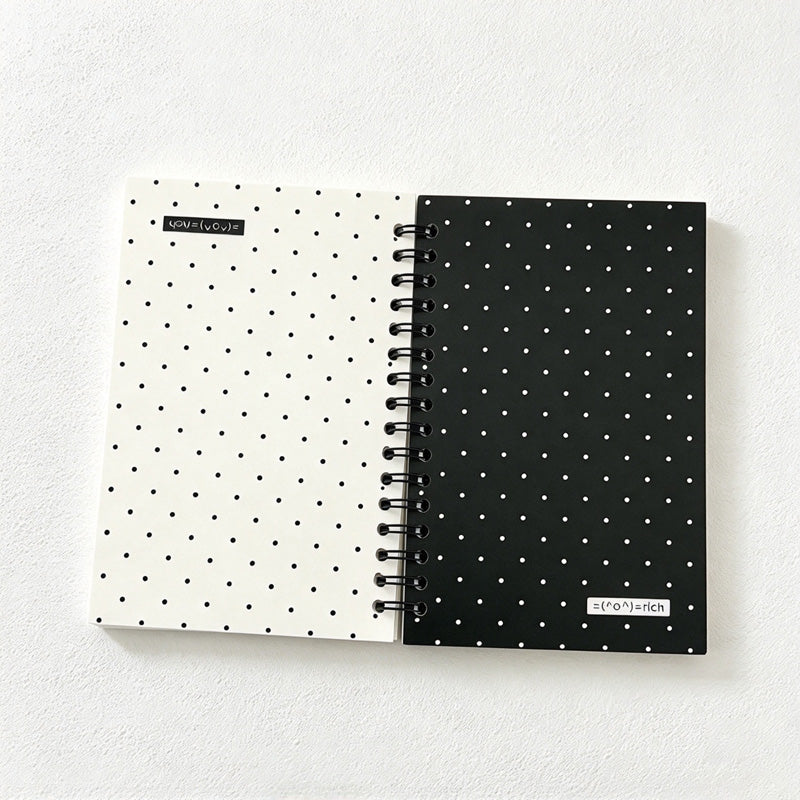 CouldNook Sticker Release Book - Contrasting Polka Dot Covers and Spiral Binding