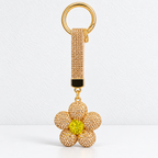 CouldNook Flower Keychain - Rhinestone Petals and Coordinating Decorative Strap