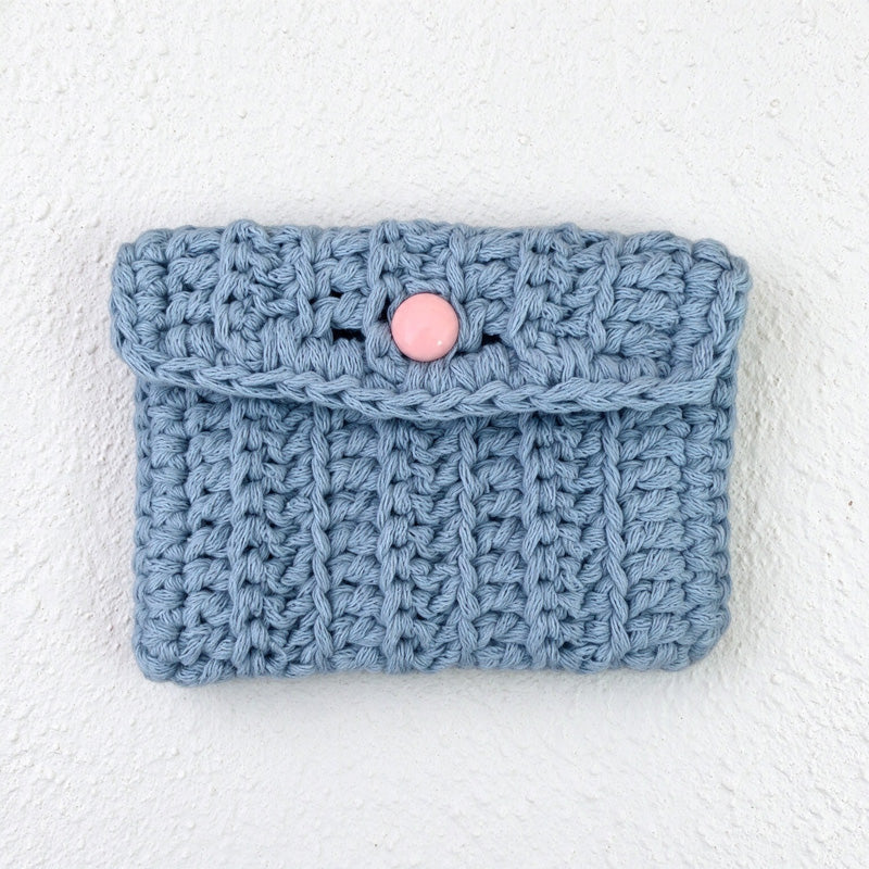 Crochet Card Pouch with Button Flap