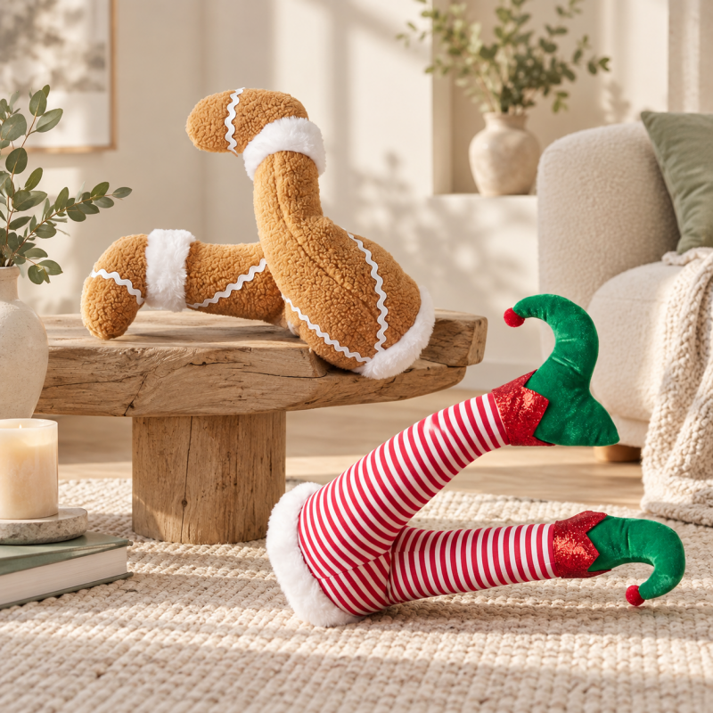 CouldNook Christmas Tree Leg Ornament - Playful Plush Design