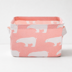 CouldNook Compact Fabric Storage Basket - Printed Side-Handle Organizer