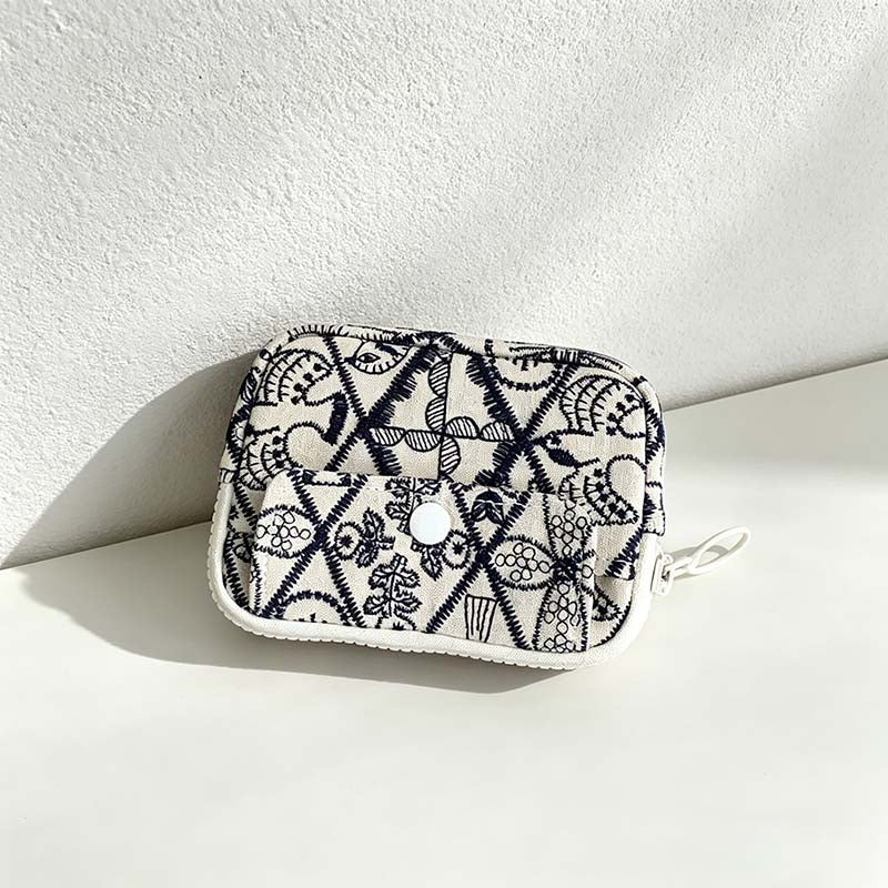 CouldNook Embroidered Double-Layer Pouch - Eight Botanical Designs Collection
