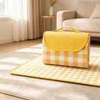 CouldNook Gingham Foldable Picnic Mat - Attached Carry Flap