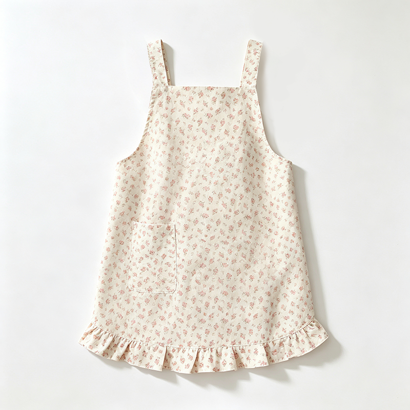 CouldNook Botanical Smock Apron - Relaxed Crossback Home Coverage