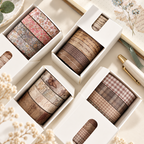 Vintage-Inspired Washi Tape Set - Eight Coordinated Rolls
