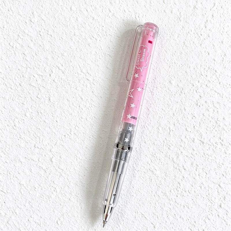 CouldNook Star Print Gel Pen - Clear Barrel And Ribbed Grip