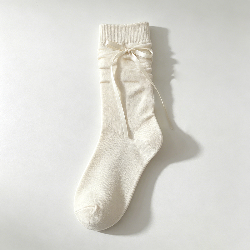 CouldNook Side Bow Slouch Socks - Soft Leg Accent