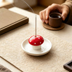 CouldNook Mushroom Incense Holder - Dotted Cap and Round Catch Tray