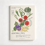 CouldNook Stitched Notebook - Food Illustrations and Lightly Ruled Writing Pages