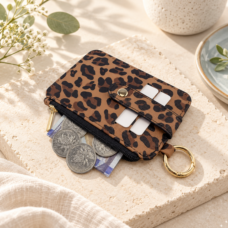 Card Wallet - ID Window and Side Zipper Pocket