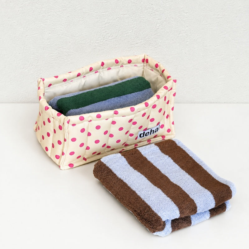 CouldNook Polka Dot Quilted Fabric Storage Basket - Open Top