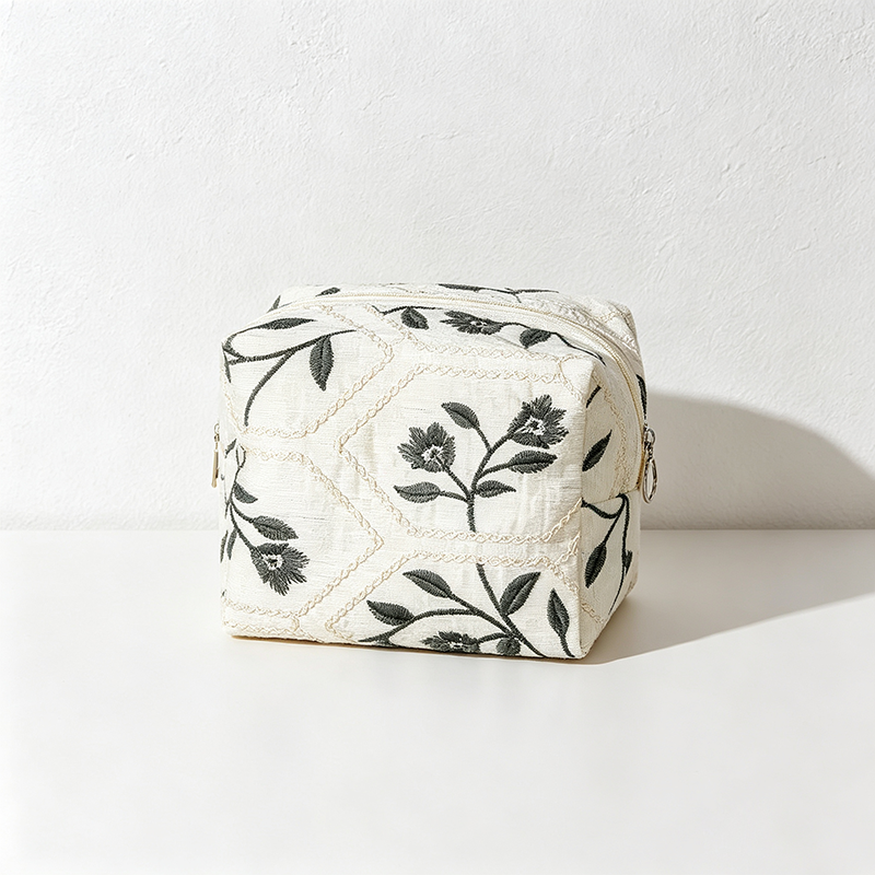 CouldNook Leaf Pattern Cosmetic Bag - Vanity Storage Accent