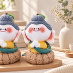 CouldNook Plush Buddha Charm - Seated Figure and Folded Hands Detail