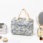 CouldNook Quilted Cosmetic Travel Bag - Floral Prints and Handles