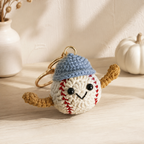 CouldNook Yarn Baseball Doll Keychain - Smiling Face and Cap