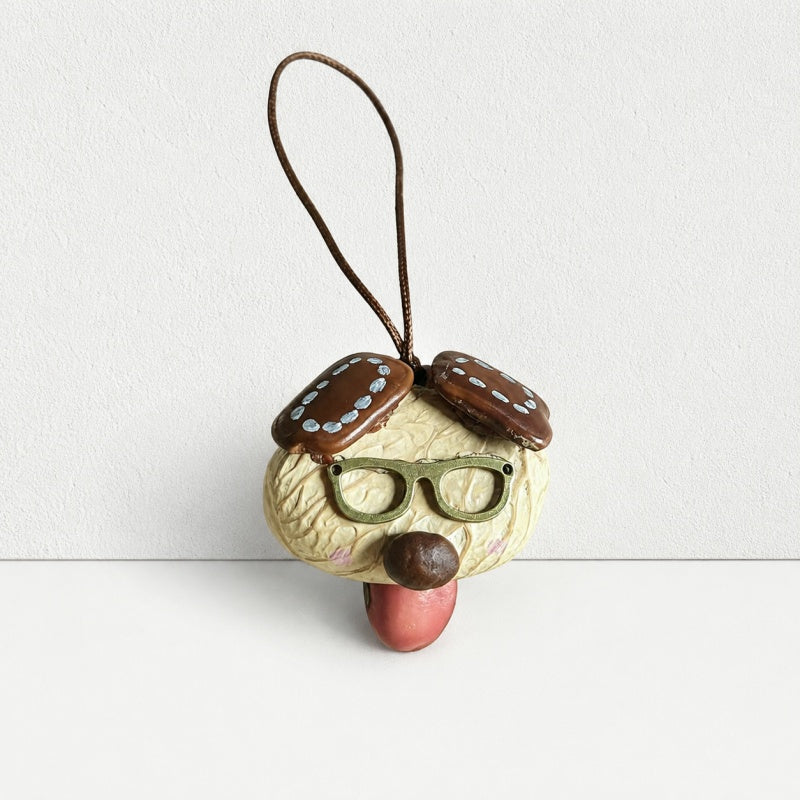 CouldNook Animal Face Seed Shell Bag Charm - Loop Clasp Attachment