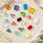 CouldNook Irregular Glass Refrigerator Magnet - Multicolor Stone Shapes