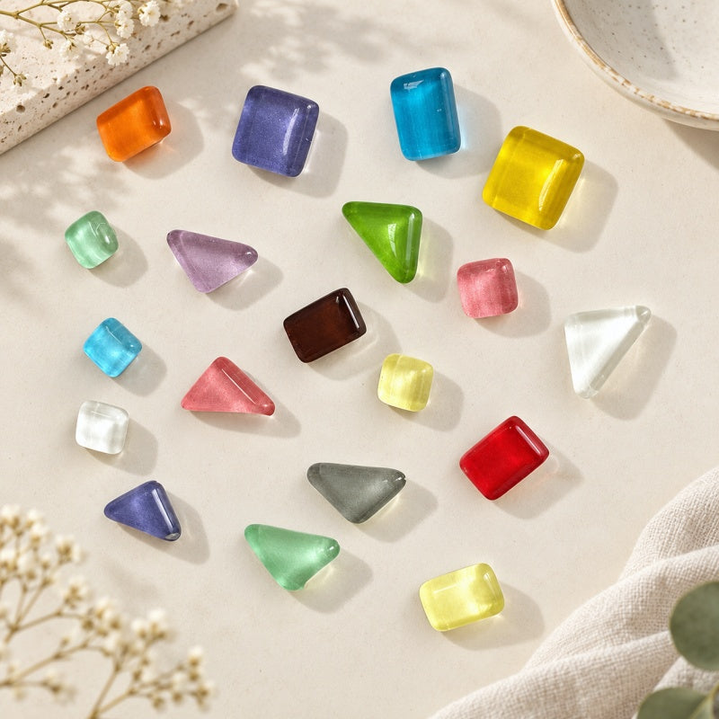 CouldNook Irregular Glass Refrigerator Magnet - Multicolor Stone Shapes